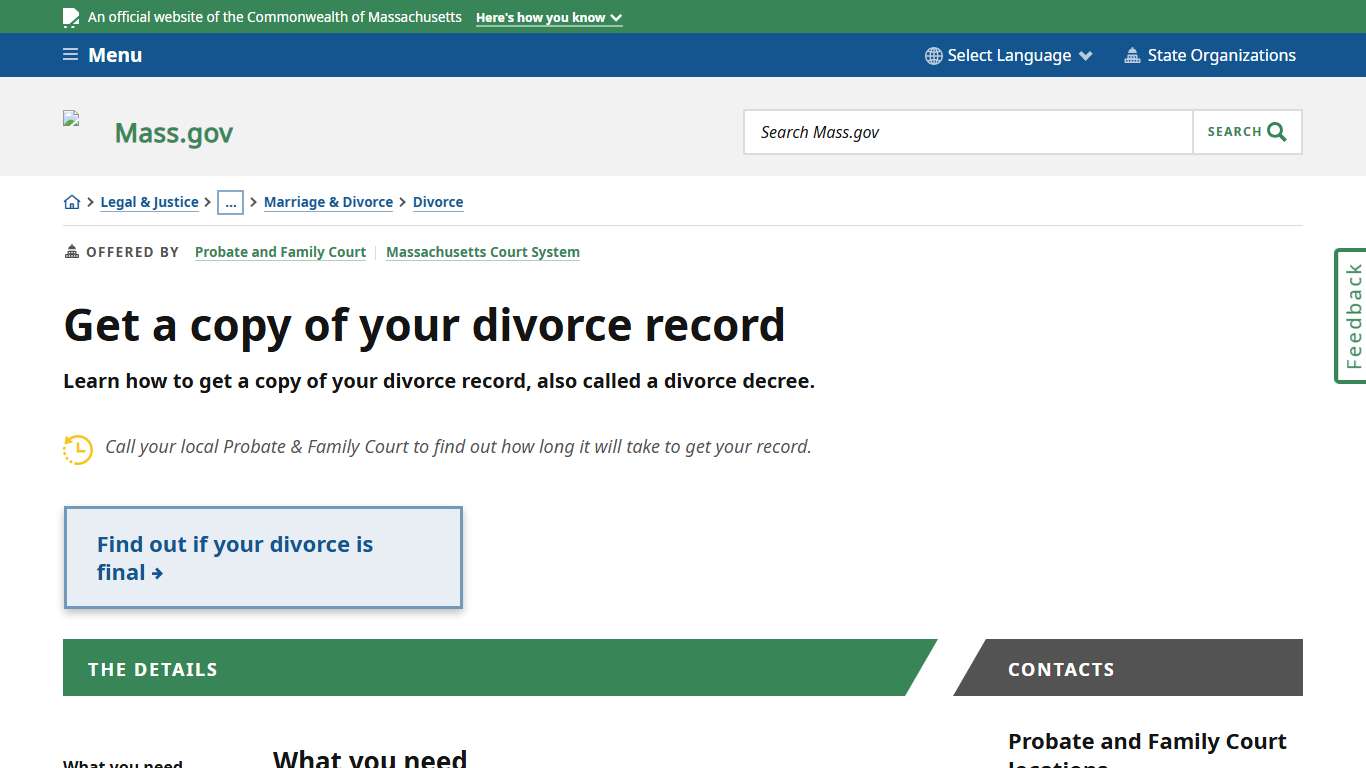 Get a copy of your divorce record | Mass.gov